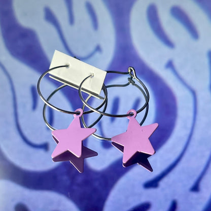 MINI PURPLE STAR EARRINGS