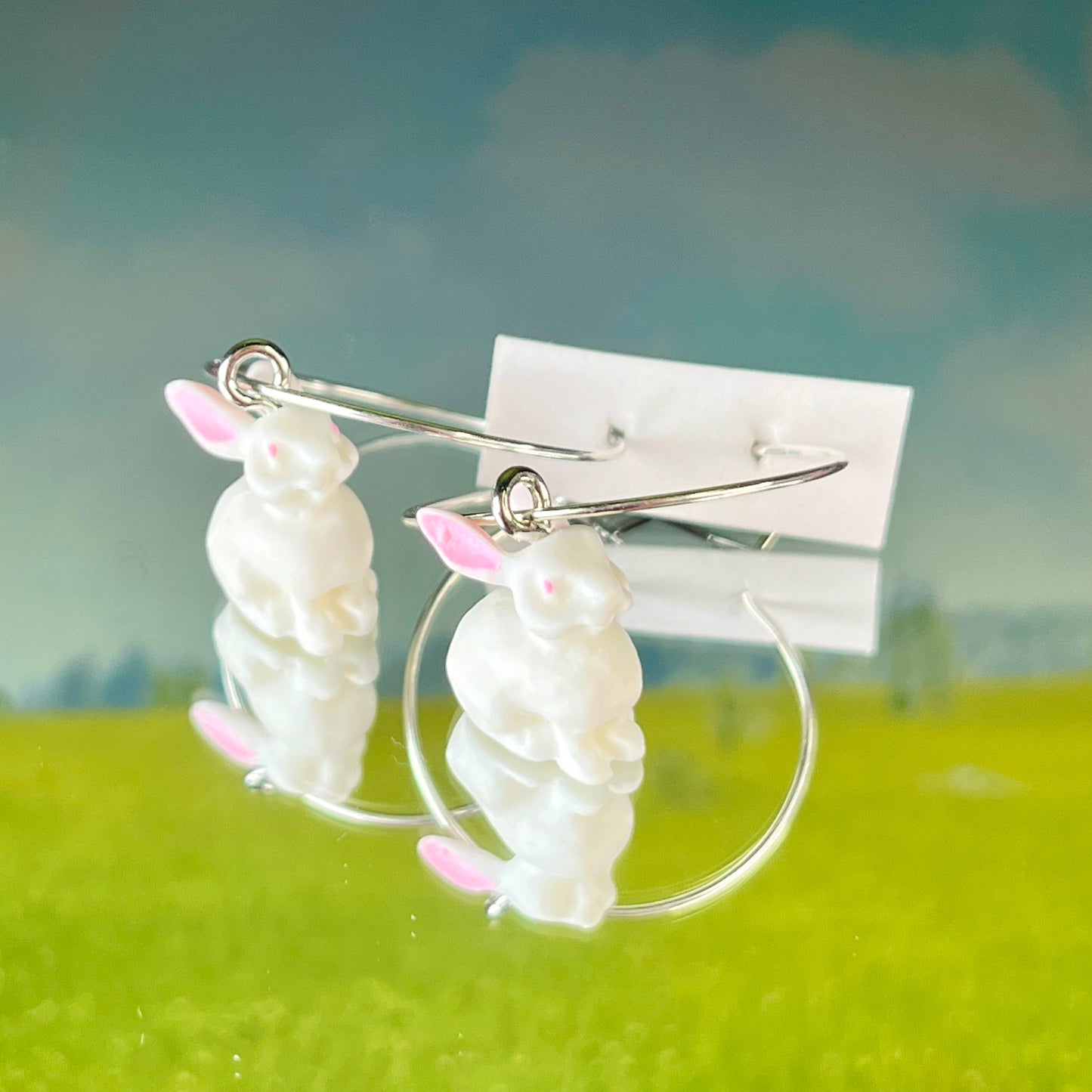 WHITE RABBIT EARRINGS