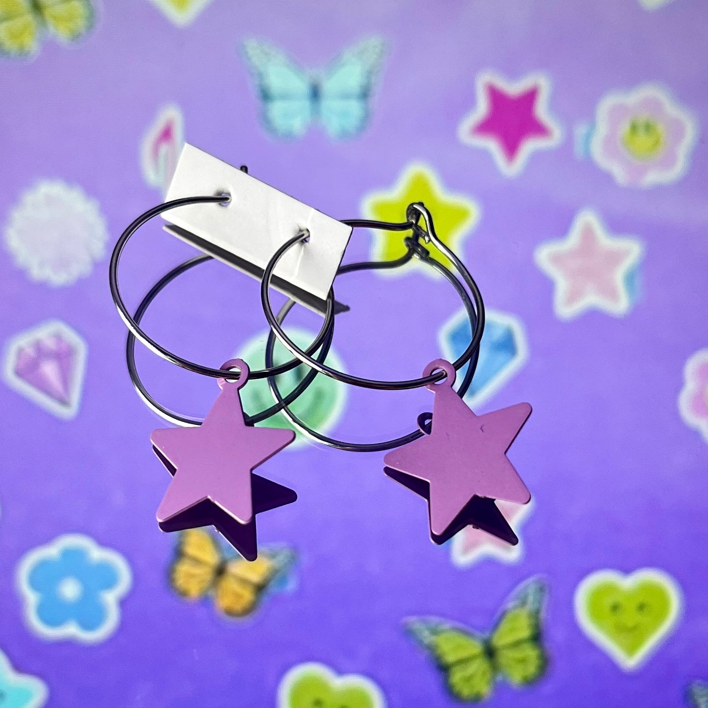 MINI PURPLE STAR EARRINGS