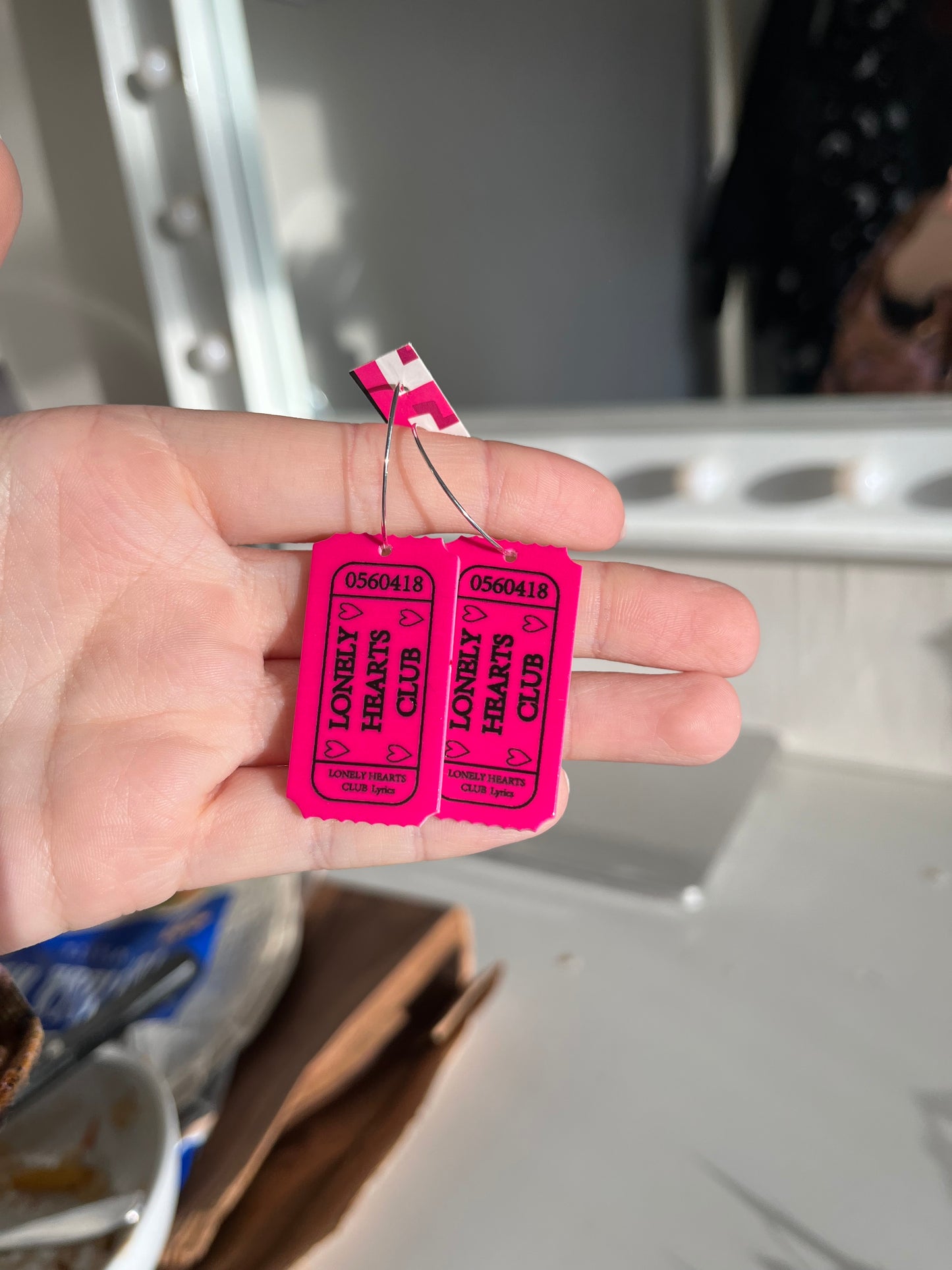 LONELY HEARTS TICKET EARRINGS