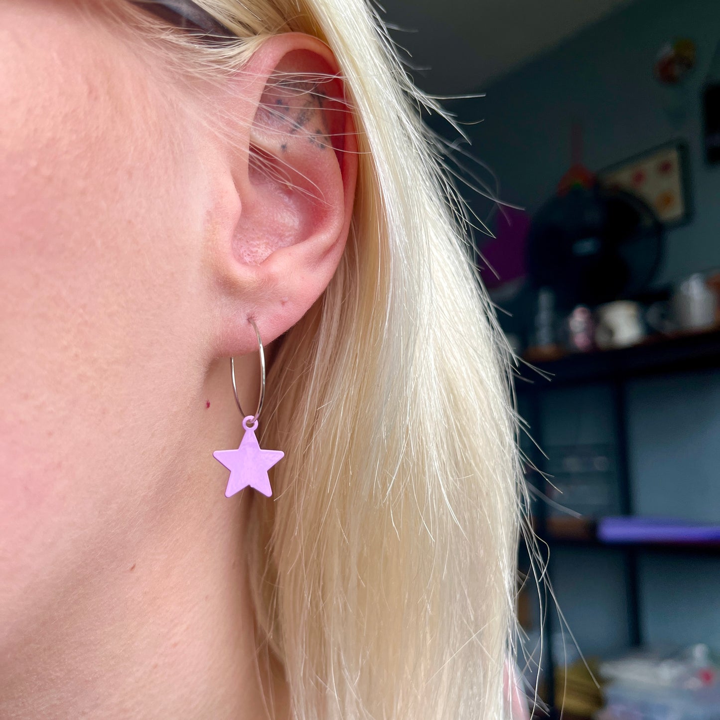 MINI PURPLE STAR EARRINGS