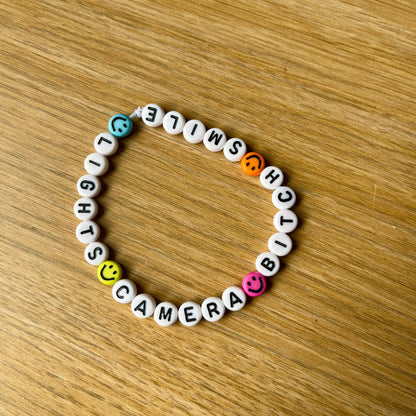 LIGHTS CAMERA BITCH SMILE FRIENDSHIP BRACELET