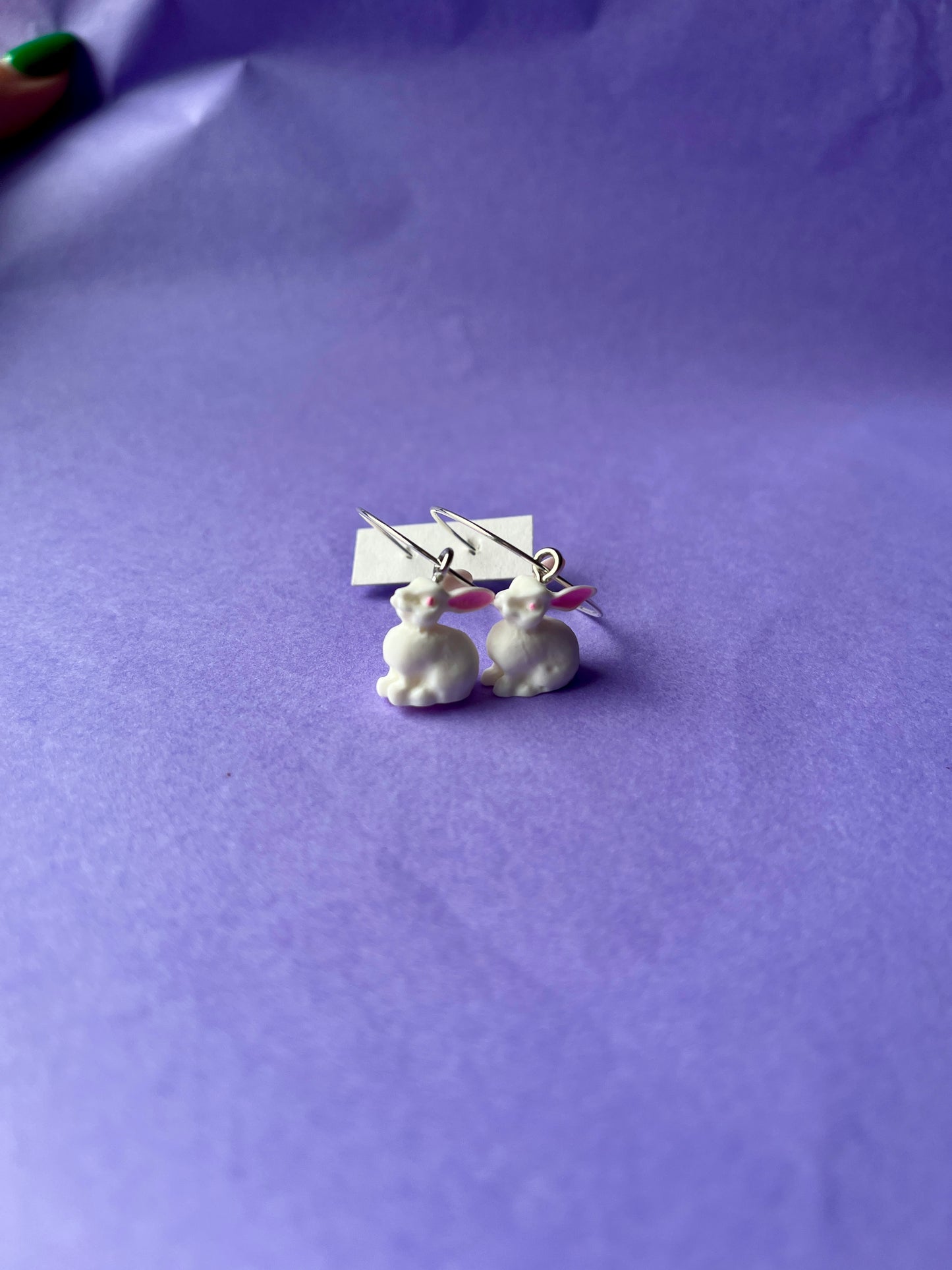 WHITE RABBIT EARRINGS