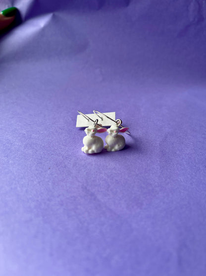 WHITE RABBIT EARRINGS