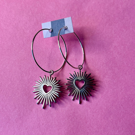 SPIKED HEART EARRINGS