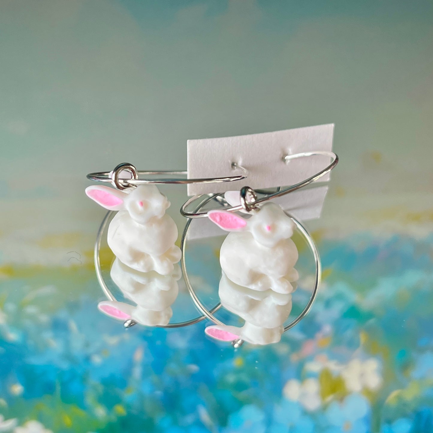 WHITE RABBIT EARRINGS