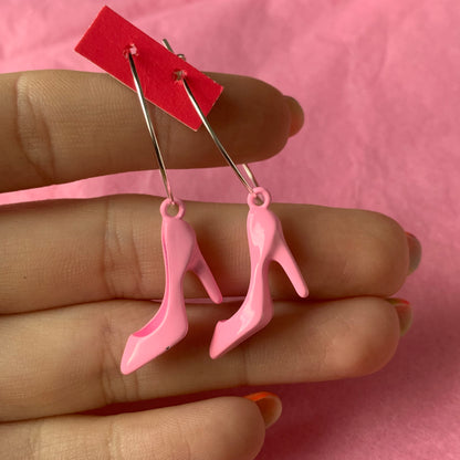 PINK HIGH HEEL EARRINGS