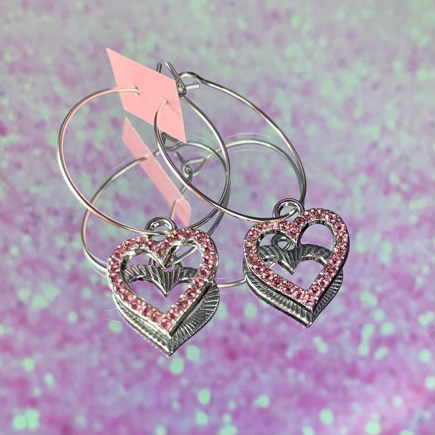 SPARKLE HEART EARRINGS