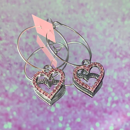 SPARKLE HEART EARRINGS