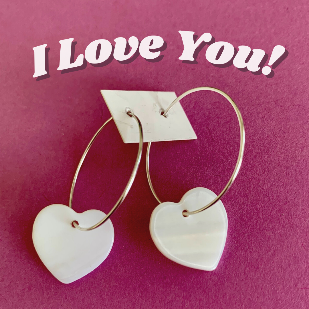 SHELL HEART EARRINGS