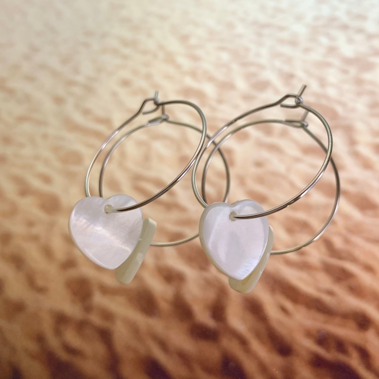 SHELL HEART EARRINGS