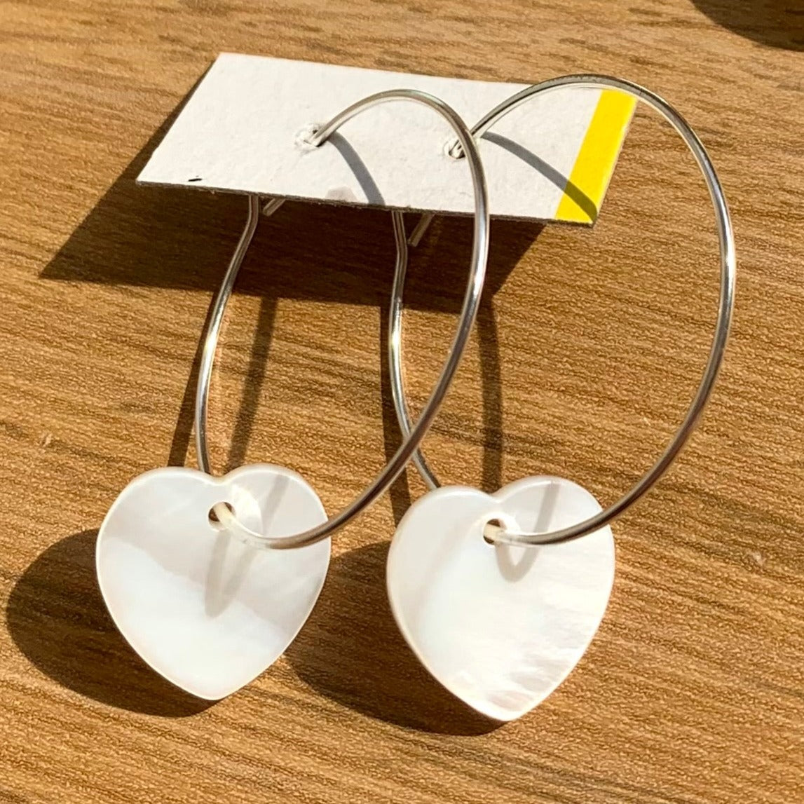 SHELL HEART EARRINGS