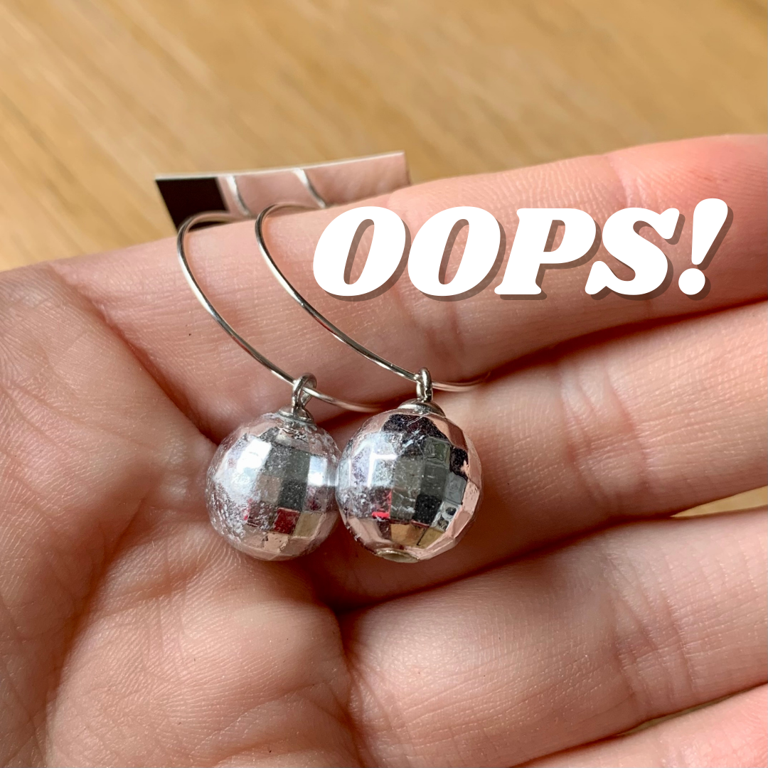 OOPS MIRRORBALL EARRINGS