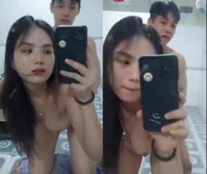 Em sinh viên kính cận lộ clip sex tự quay với anh yêu
